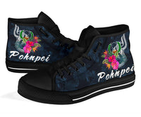 Pohnpei Micronesia High Top Shoes - Tropical Flower - Polynesian Pride