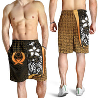 Pohnpei Micronesian Men's Shorts Gold - Turtle With Hook Gold - Polynesian Pride