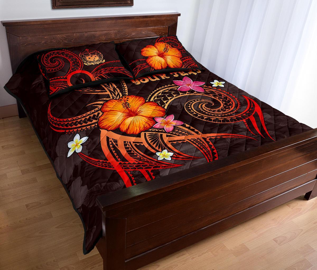 Polynesian Hawaii Personalised Quilt Bed Set - Legend of Samoa (Red) - Polynesian Pride