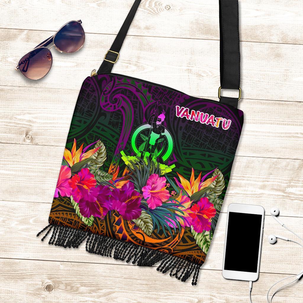 Vanuatu Crossbody Boho Handbag - Summer Hibiscus - Polynesian Pride