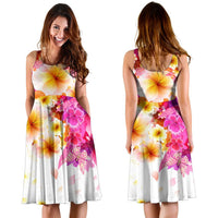 Hawaii Colorful Flower Midi Dress - Polynesian Pride