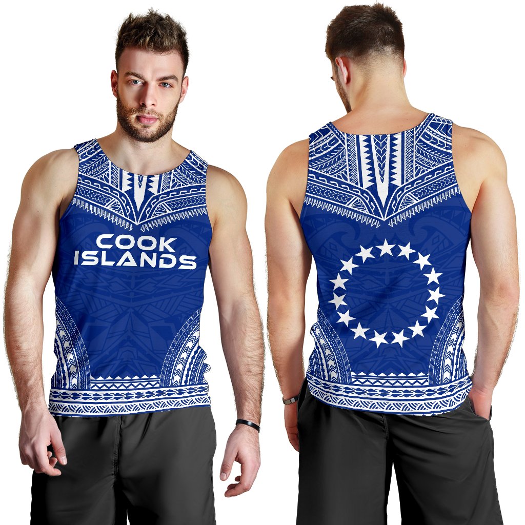 Cook Islands Men's Tank Top - Polynesian Chief Flag Version - Polynesian Pride
