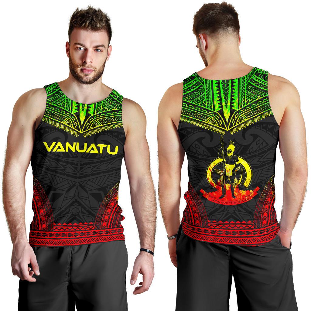 Vanuatu Men's Tank Top - Polynesian Chief Reggae Version - Polynesian Pride
