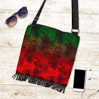 Polynesian Boho Handbag - Red Hibiscus Patterns One Style One Size Red - Polynesian Pride