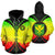 Hawaii Kanaka Maoli All Over Custom Zip up Hoodie Reggae Color Impact Style Unisex Green & Yellow - Polynesian Pride