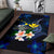 Polynesian Hawaii Area Rug - Turtle With Plumeria Flowers - Polynesian Pride