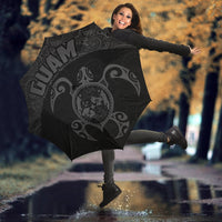 Guam Umbrella Turtle Coat of Arms Polynesian Pattern Gray - Polynesian Pride
