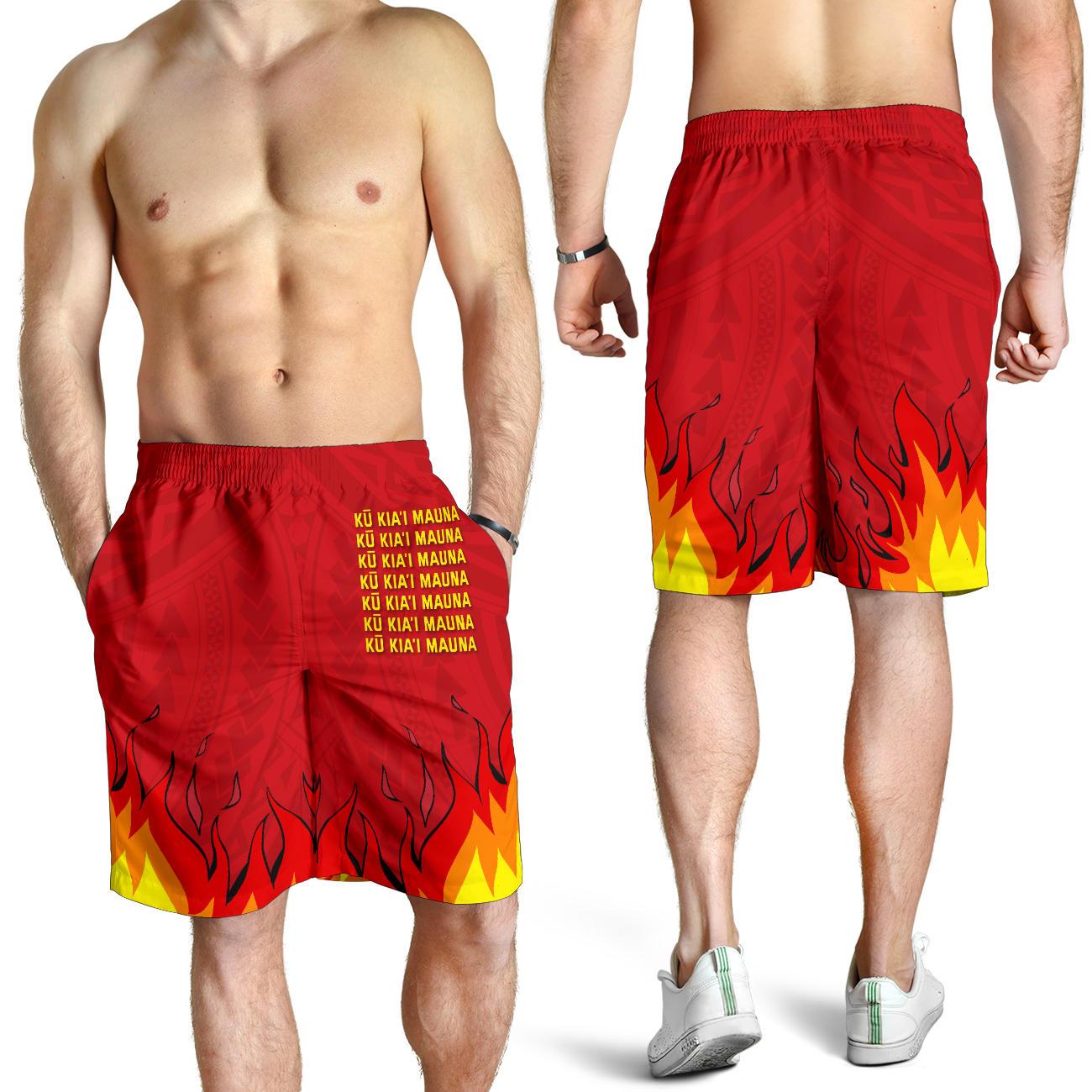 Hawaii Mauna Kea Men Short - Fire Version Red - Polynesian Pride