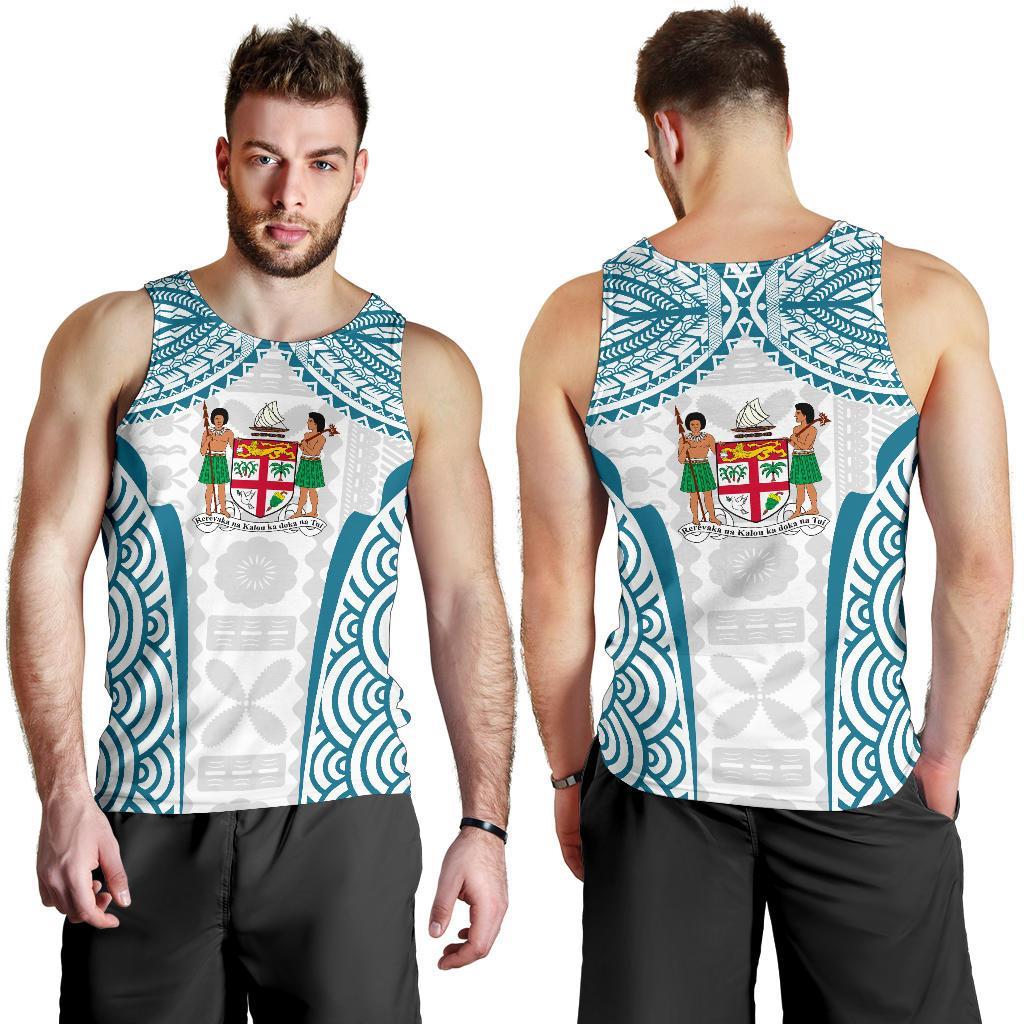 Fiji Tapa Men's Tank Top Coat Of Arms Th5 - Polynesian Pride