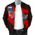 Samoa Men's Bomber Jacket - Polynesian Hook And Hibiscus (Red) - Polynesian Pride