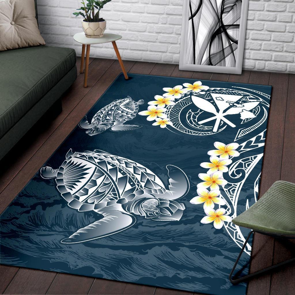 Hawaii Turtle Plumerian Polynesian Rug - Sease Style - Polynesian Pride