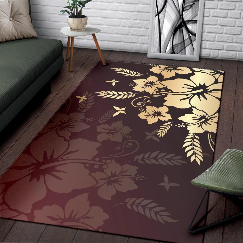 Hibiscus Golden Royal Area Rug AH - Polynesian Pride