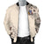 Norfolk Island Men's Bomber Jacket - The Beige Hibiscus - Polynesian Pride