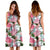 Hawaii Pink Monstera And Green Tropical Leaves White Midi Dress - Polynesian Pride