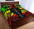 Cook Islands Quilt Bed Set - Cook Islands Coat Of Arms & Polynesian Reggae Tattoo Style - Polynesian Pride