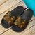 Guam Slide Sandals - Turtle Hibiscus Pattern Gold - Polynesian Pride