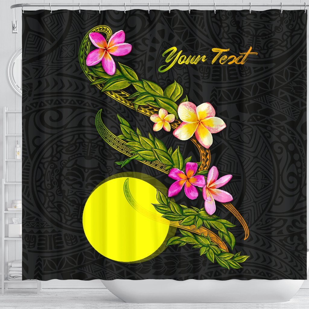 Palau Polynesian Custom Persona Shower Curtain - Plumeria Tribal - Polynesian Pride