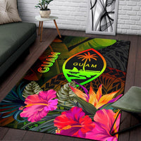 Guam Polynesian Area Rug - Hibiscus and Banana Leaves - Polynesian Pride