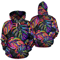 Palm Leaves All Over Hoodie Neon Color Unisex Neon - Polynesian Pride