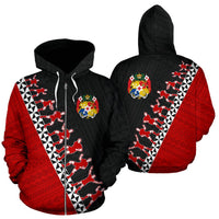Tonga Sipi Tau Zip up Hoodie Tonga Coat of Arms Unisex Black - Polynesian Pride
