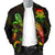 Tuvalu Polynesian Men's Bomber Jacket - Turtle With Blooming Hibiscus Reggae - Polynesian Pride