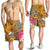 Polynesian Men's Shorts - Turtle Plumeria Gold Color - Polynesian Pride