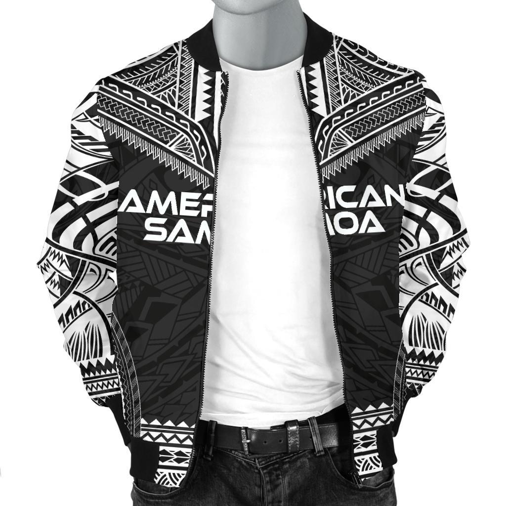 American Samoa Polynesian Chief Men's Bomber Jacket - Black Version - Polynesian Pride