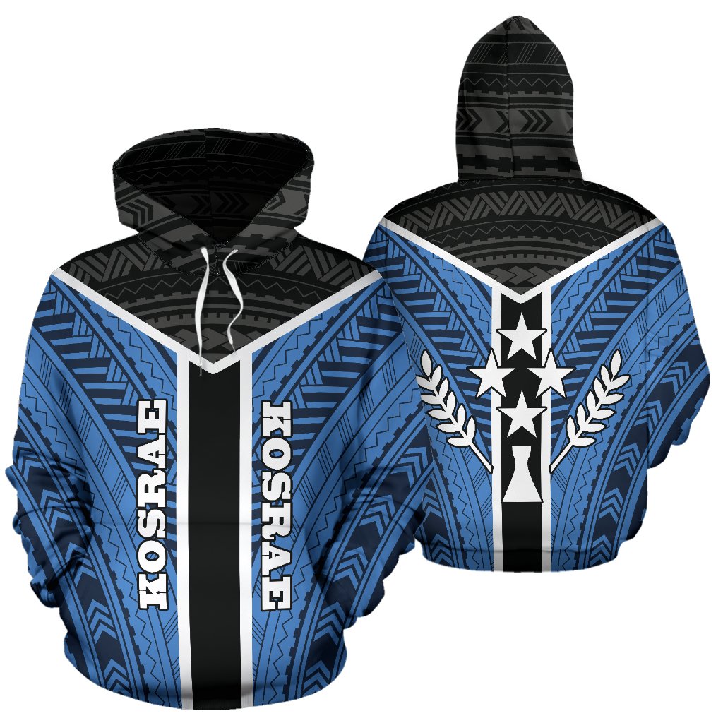 Kosrae All Over Hoodie Micronesian Homeland Unisex Blue - Polynesian Pride