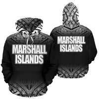 Marshall Islands All Over Hoodie Fog Black Style Unisex Black - Polynesian Pride