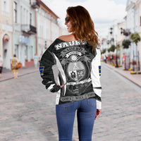 Nauru Polynesian Off Shoulder Sweater (Women) - Nauru Spirit (White) - Polynesian Pride