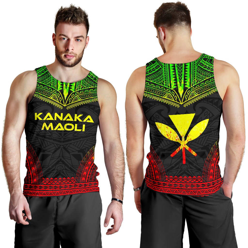 Kanaka Maoli Men's Tank Top - Polynesian Chief Reggae Version - Polynesian Pride