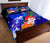 Polynesian Hawaii Quilt Bed Set - Humpback Whale with Tropical Flowers (Blue) - Polynesian Pride