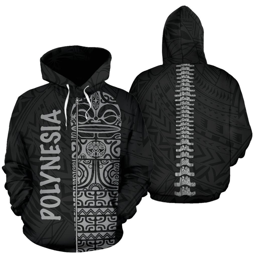 Polynesia Always In My Bones All Over Zip up Hoodie Unisex White - Polynesian Pride