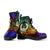 Pohnpei Custom Personalised Leather Boots - Rainbow Polynesian Pattern - Polynesian Pride