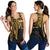 Hawaii Women's Racerbank Tank - Kanaka Maoli With Polynesian Pattern In Heartbeat Style (Gold) - Polynesian Pride