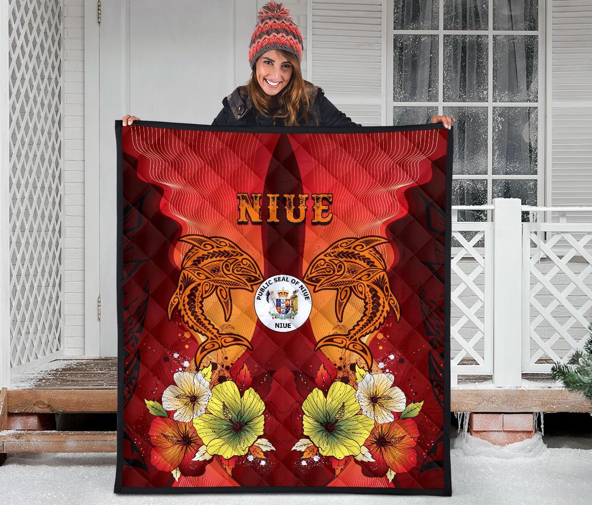 Niue Premium Quilt - Tribal Tuna Fish - Polynesian Pride