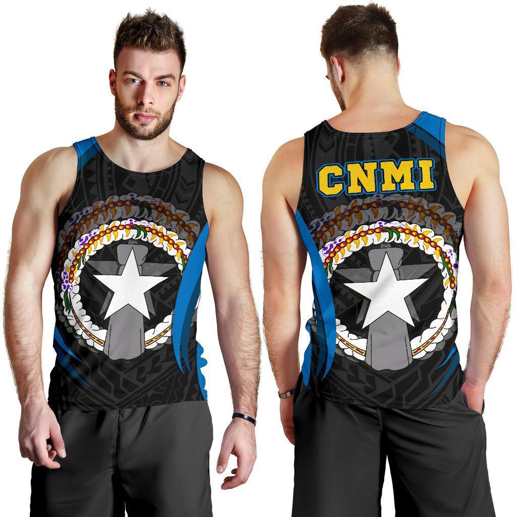 Northern Mariana Islands Men's Tank Top - Northern Mariana Islands Spirit BLACK - Polynesian Pride
