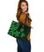 New Caledonia Large Leather Tote - Green Tentacle Turtle - Polynesian Pride