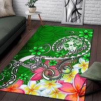 Tonga Area Rug - Turtle Plumeria (Green) - Polynesian Pride