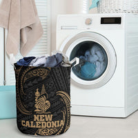 New Caledonia Polynesian Laundry Basket - Gold Tribal Wave - Polynesian Pride