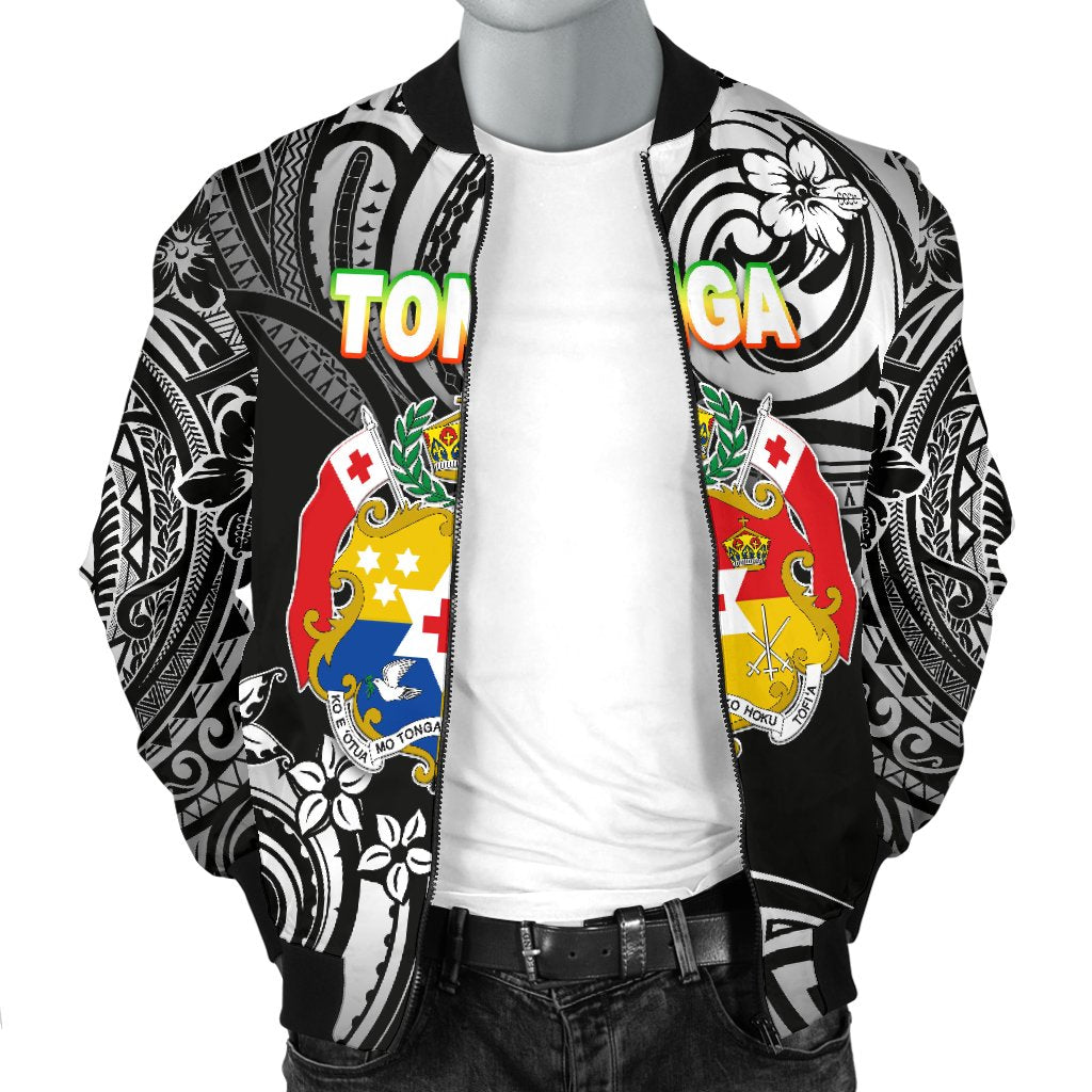 Mate Ma'a Tonga Rugby Men's Bomber Jacket Polynesian Unique Vibes - Black - Polynesian Pride