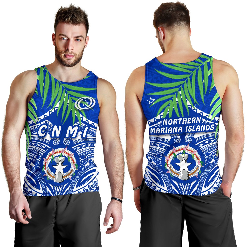 Northern Mariana Islands Rugby Men Tank Top Coconut Leaves - CNMI - Polynesian Pride
