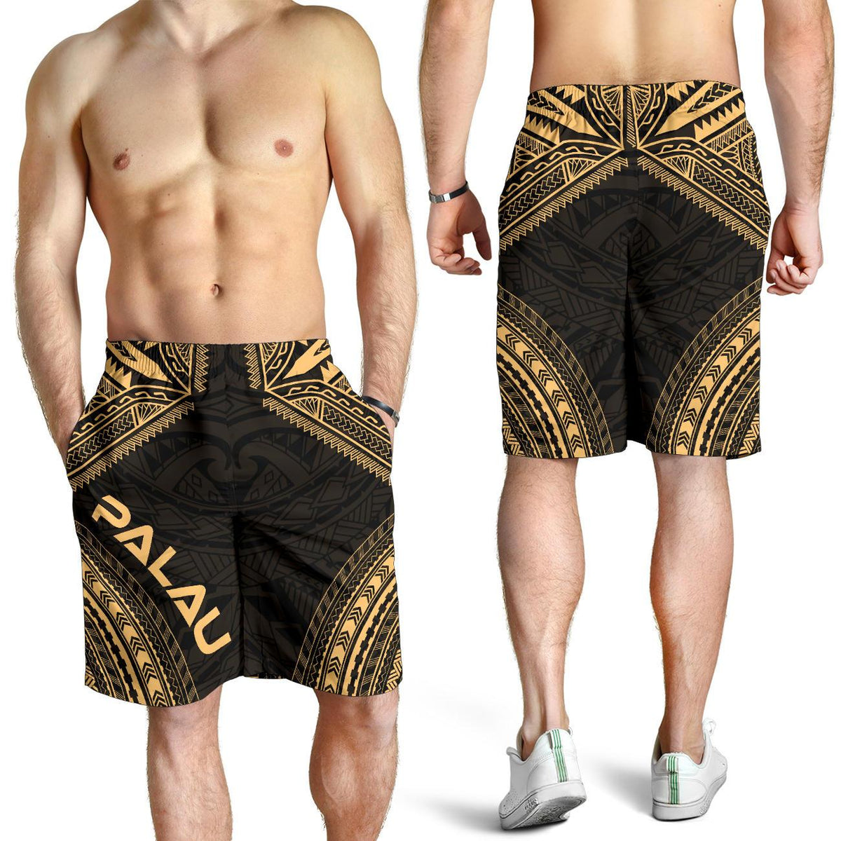 Palau Men's Shorts - Polynesian Chief Gold Version - Polynesian Pride