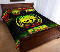 Federated States of Micronesia Quilt Bed Set - Federated States of Micronesia Seal Fog Style Reggae Version - Polynesian Pride