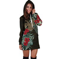 Niue Hoodie Dress - Niue Coconut Crab Hibiscus - Polynesian Pride