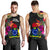 Cook Islands Men's Tank Top - Polynesian Hibiscus Pattern Black - Polynesian Pride