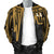 American Samoa Men's Bomber Jacket - Seal With Polynesian Pattern Heartbeat Style (Gold) - Polynesian Pride