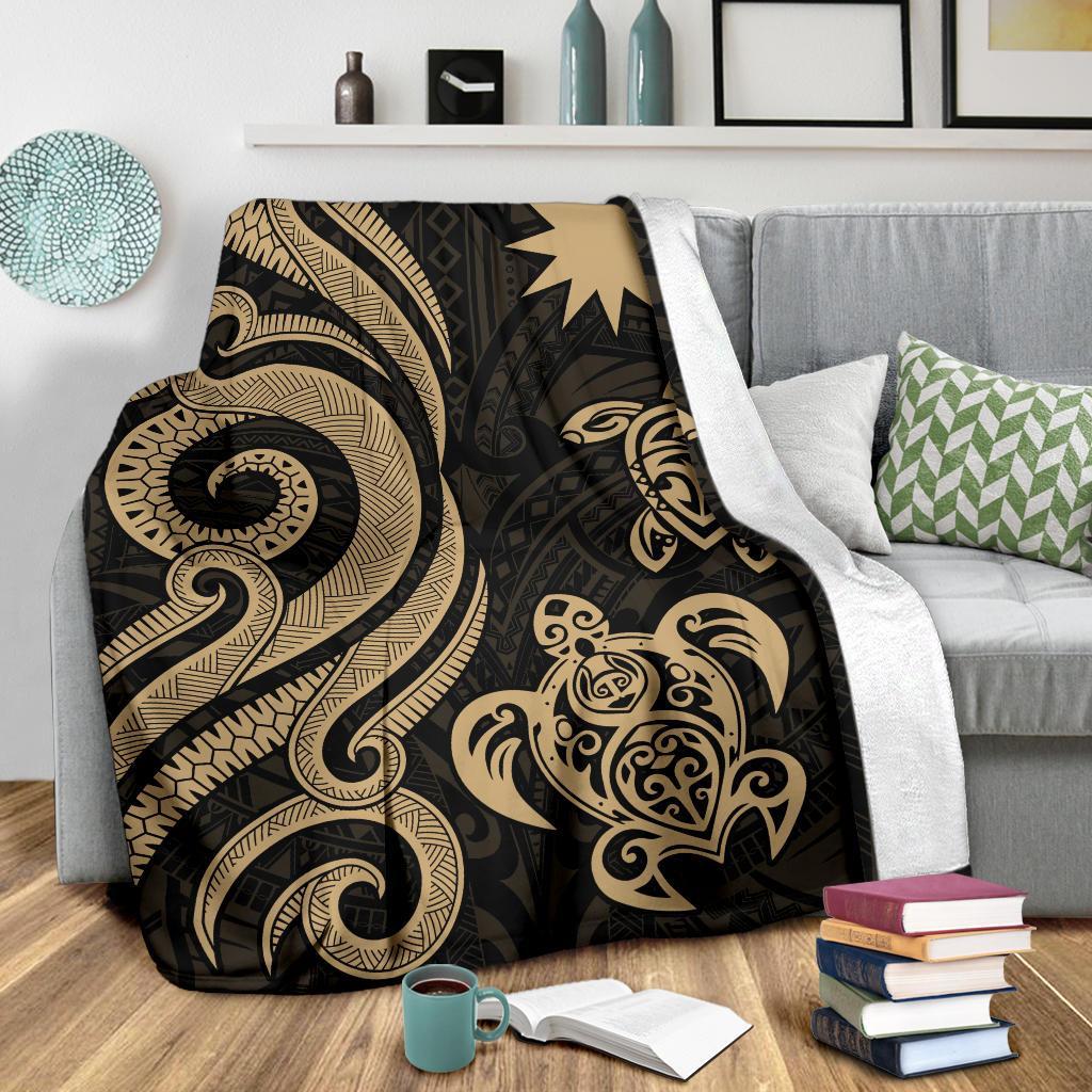 Nauru Premium Blanket - Gold Tentacle Turtle - Polynesian Pride
