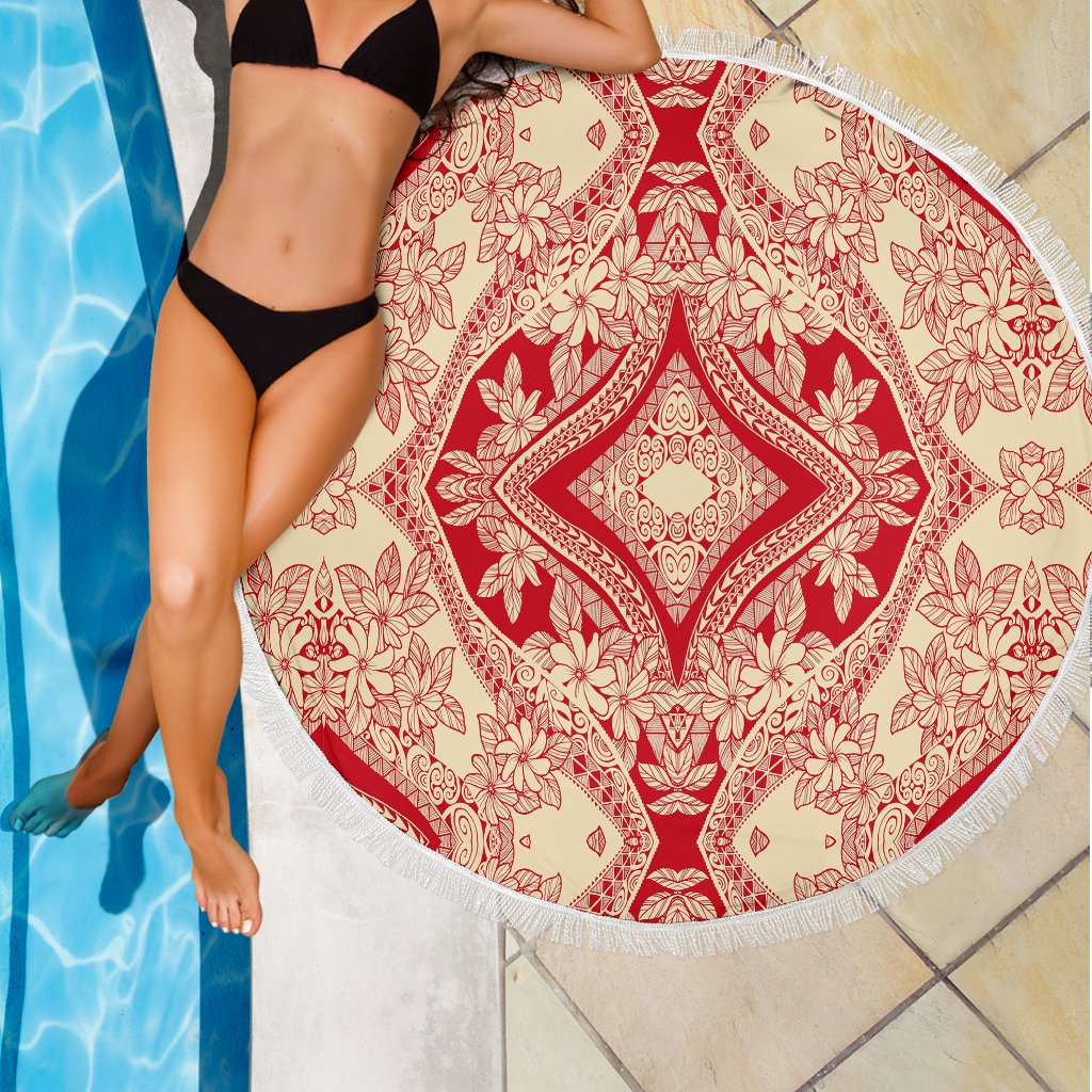 Polynesian Beach Blanket Red And Yellow - Polynesian Pride