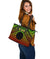 Polynesian Cook Islands Large Leather Tote Bag - Reggae Vintage Polynesian Patterns - Polynesian Pride